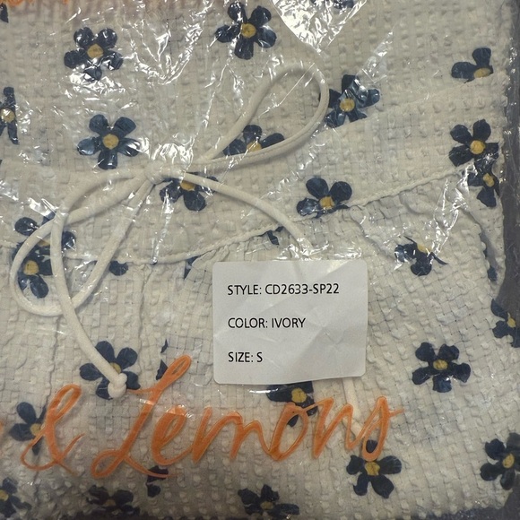 For Love & Lemons Connie Cottagecore Mini Dress White Yellow Floral Fairycore SM - Picture 5 of 5